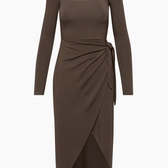 Aritzia Wilfred Saturn Longsleeve Jersey Wrap Midi Dress - Picture 14 of 14